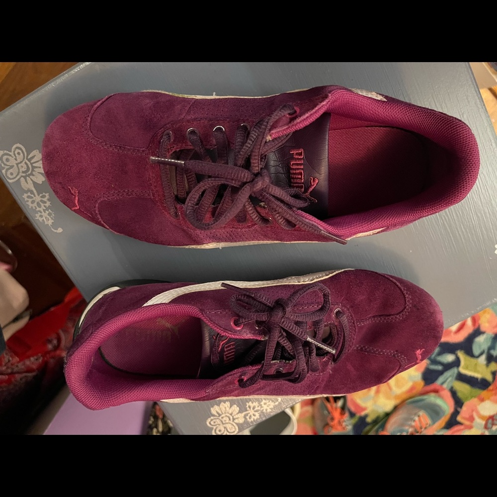 Purple Puma sneakers